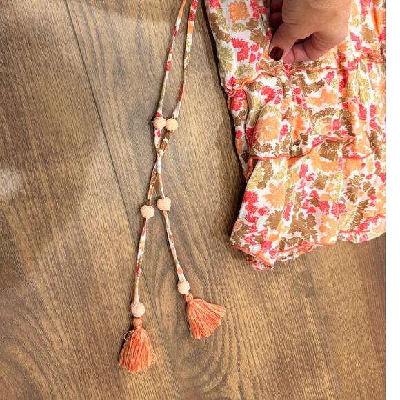 Poupette St. Barth Betty Ruffled Floral Mini Dress Size Large - Picture 3 of 8